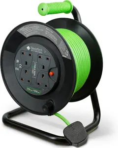 50M Heavy Duty Portable Cable Reel Extension 4 Sockets