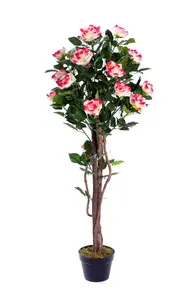 Best Artificial 4ft - 120cm Multi-Colour Rose Flower Tree