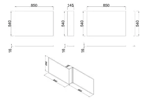 SunDaze L Shaped Front Bath Panels for Bathroom Soaking Bathtub Walnut 1700mm