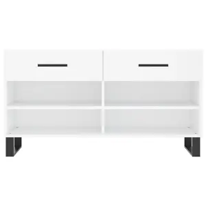 Berkfield Shoe Bench White 102x35x55 cm Engineered Wood