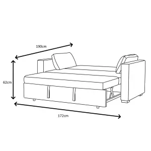 RAVENA 2 Seater Pull out Sofabed in Taupe