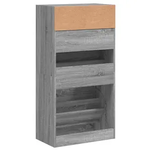 Shoe Cabinet Grey Sonoma 60x34x116 Engineered Wood