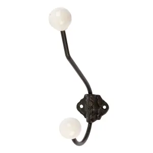 Hammer & Tongs - Ceramic Ball Hat & Coat Hook - W50mm x H180mm - White