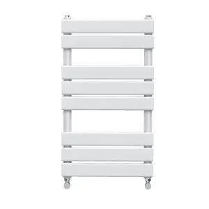 Rinse Flat Panel Bathroom Heated Towel Rail Ladder Radiator Warmer -800x450mm White