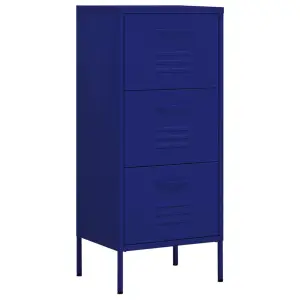 Berkfield Storage Cabinet Navy Blue 42.5x35x101.5 cm Steel