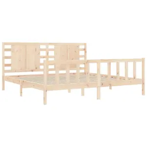 Berkfield Bed Frame with Headboard 200x200 cm Solid Wood