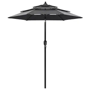 Berkfield 3-Tier Parasol with Aluminium Pole Anthracite 2 m