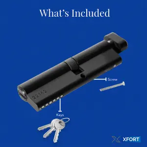 XFORT Matt Black Euro Cylinder Lock 40/40T (80mm)