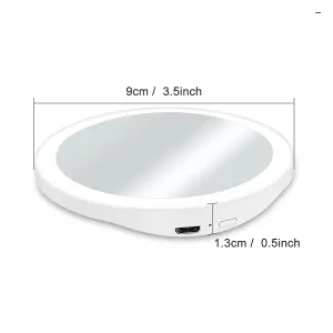 LED Lighted Magnifying Mirror 5X, for Makeup Tweezing Eyebrows,Compact Travel Vanity Bathroom Shaving Mirror