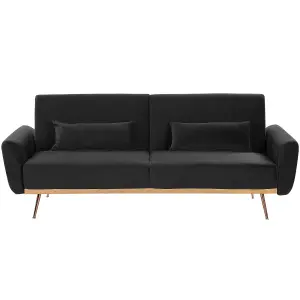 3 Seater Sofa EINA Black Velvet