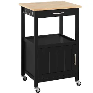 Yaheetech Black Rolling Kitchen Cart