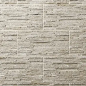 Shaded slate Beige Matt Split Face Porcelain Indoor Wall Tile, Pack of 6, (L)300mm (W)600mm