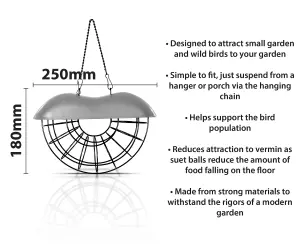 Wood Metal Suet Bird Feeder With Hanging Chain