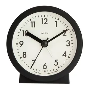 Analogue Quartz Movement / Crystal Alarm Tabletop Clock Black