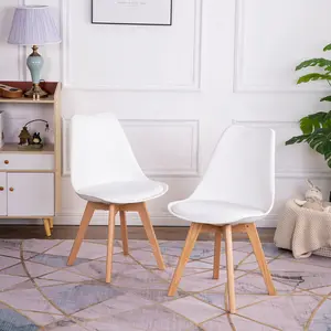 Nero Upholstered Dining Chair (Set of 2) White / Oak