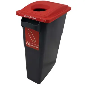 SustainaBin Indoor Recycling Bin - Red - Twin Hole Top - 70 Litres