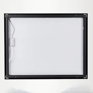 Edge-Black 1200, Illuminated rectangular wall mirror with Black Frame, with LED 120x75x55 cm Black