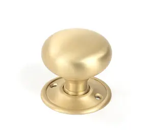 Satin Brass Mushroom Mortice/Rim Knob Set