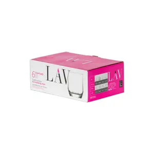 LAV - Diamond Tumbler Glasses - 215ml - Pack of 6