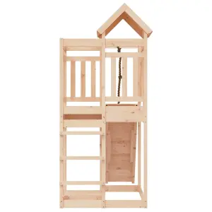 Berkfield Playhouse with Climbing Wall Solid Wood Pine