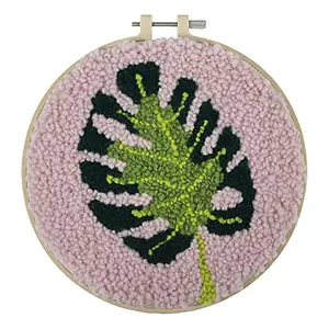 P/NEEDLE CHEESE PLANT - Punch Needle Kit: Yarn and Hoop: Cheese Plant - Trimits