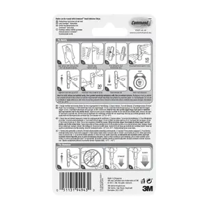 3M Command Utility Small White Adhesive hook (Holds)450g, Pack of 6