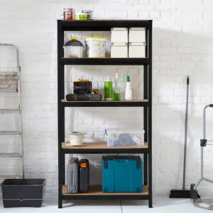 Neo Black Large 5 Tier Large Steel Garage Shelving