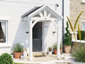 Dunster House Wooden Porch Canopy Kit 2m x 1.5m Door Shelter - Thunderdam Full Height 2 Post