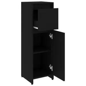 Berkfield Bathroom Cabinet Black 30x30x95 cm Engineered Wood