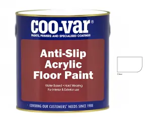 CooVar Anti Slip Acrylic Floor Paint - Clear - 5 Litre