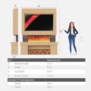 Pre-Built Media Wall Package 3 Including 44-inch Spectrum Series 3 Sided Electric Fire