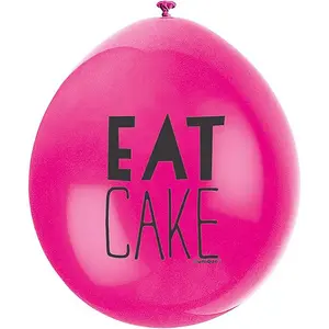 Unique Party Eat Cake Latex Balloons (Pack of 10) Multicoloured (One Size)