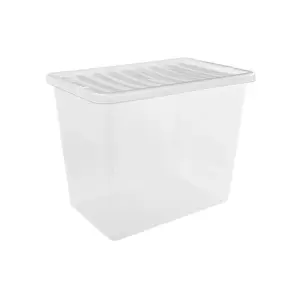 Premier 80L Storage Box & Lid Clear (74mm x 40mm x 59mm)