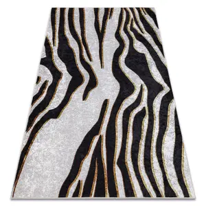 MIRO 52002.807 washing carpet Zebra pattern anti-slip - cream / black 200x290 cm