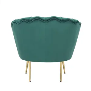 Velvet Emerald Green Daisy Accent Chair