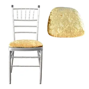 Gold Velvet Chair Seat Pad Cover - Pack of 1