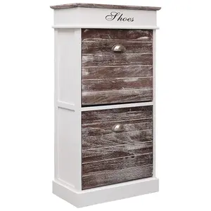 Berkfield Shoe Cabinet Brown 50x28x98 cm Paulownia Wood