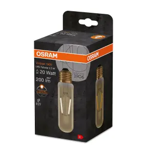 Osram LED Filament Tubular 2.5W E27 Vintage 1906 Extra Warm White Gold (3 Pack)