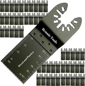 Rennie Tools Pack Of 50 x 35mm Oscillating Multi Tool Blades Set Compatible with Dremel Fein Multimaster Makita Etc Wood Saw Blade