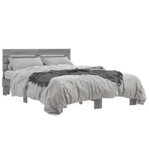 Berkfield Bed Frame without Mattress Grey Sonoma 135x190 cm Double