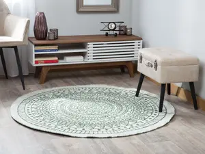 Reversible Round Area Rug 140 cm Green YALAK