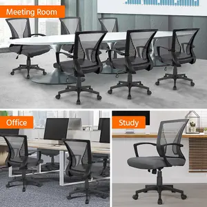 Yaheetech Ergonomic Mesh Office Chair with Mid-Back 360 Degree Rolling Casters Height Adjustable - Dark Grey