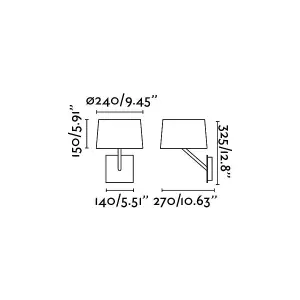 Luminosa Handy 1 Light Indoor Wall Lamp White, E27