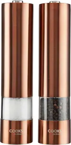 Cooks Professional Electric Automatic Salt & Pepper Mill Grinder Shaker Set   Copper