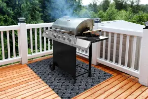 VECTRA 902 protective grill mat for terrace, outdoor - light grey 100x150 cm