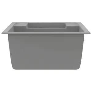 Berkfield Kitchen Sink with Overflow Hole Double Basins Grey Granite