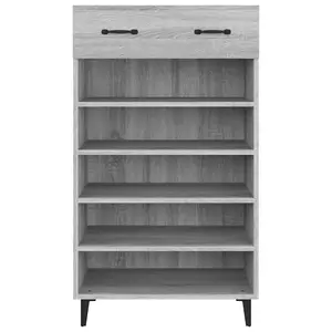 Berkfield Shoe Cabinet Grey Sonoma 60x35x105 cm Engineered Wood