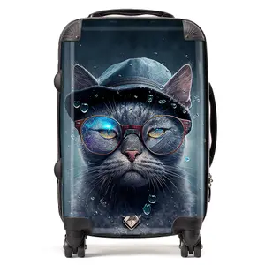 Russian Blue Cat Splashart Suitcase - Cabin