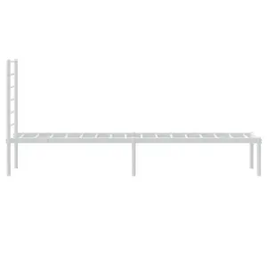 Berkfield Metal Bed Frame with Headboard White 75x190 cm 2FT6 Small Single