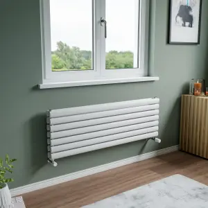 Agadon Neo Duplex Horizontal Designer Radiator 410 x 1200 mm White - 3034 BTU - 10 Years Guarantee